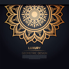 Vector golden mandala background design

