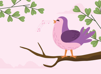 little bird in branch