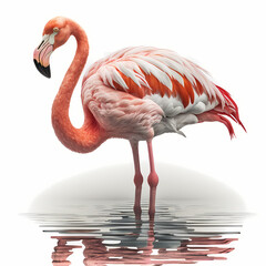 Flamingo Isolated White