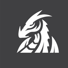 simple and bold dragon head symbol illustration