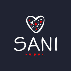 Creative (Sani) name, Vector illustration.
