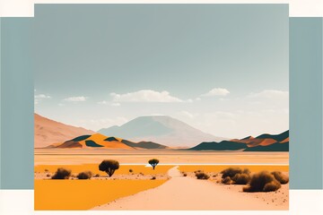 Fototapeta na wymiar Minimalist Algeria Landscape wallpaper 