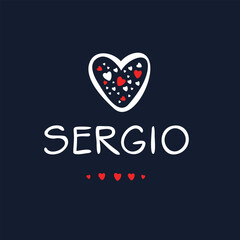 Creative (Sergio) name, Vector illustration.