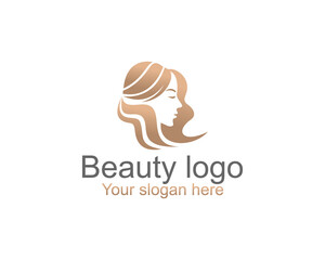 Woman logo with beauty gradient concept and business
