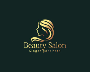 Obraz premium Woman logo with beauty gradient concept and business