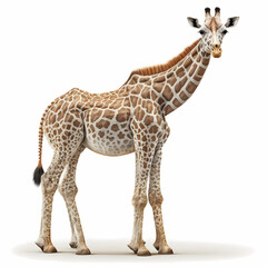 Naklejka premium Giraffe isolated white