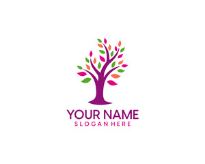 Obraz premium Beauty flower logo template. Leaf or plant logo in simple line shape for spa or beauty business