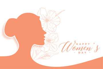 paper style happy women's day decorative banner with lady face