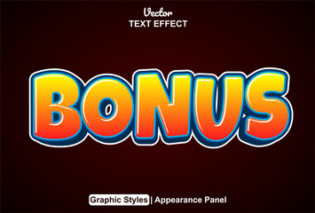 bonus text effects with graphic style and editable