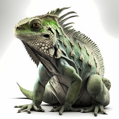 Fototapeta premium Iguana Isolated White