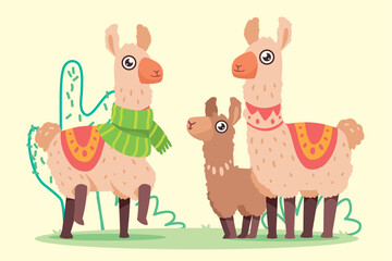 family of llamas