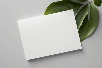 Blank Paper Sheet Mockup for Brochure/Invitation Card with AI-Generated Design