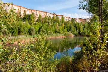Summer landscape: a river in a former pit called the White Well near the city of Voronezh