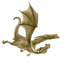 Fototapeta premium dragon cartoon flying with style