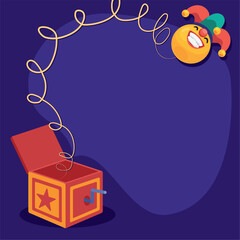 surprise box with joker jumping