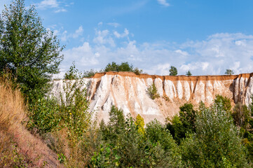 Fototapeta na wymiar Summer landscape: a former pit called the White Well near the city of Voronezh
