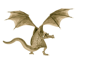 dragon cartoon walking rear view