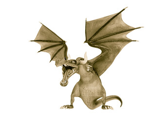 Fototapeta premium dragon cartoon attacking