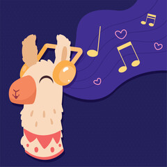 llama perubian listening music