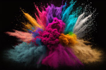 Generative Ai of Holi colorful powder