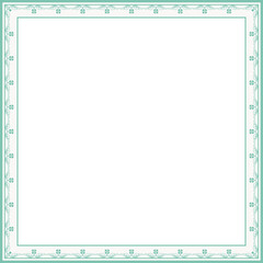 Vintage square frame botanic garden retro abstract pattern border