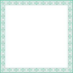 Vintage square frame botanic garden retro abstract pattern border