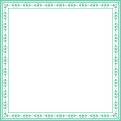 Vintage square frame botanic garden retro abstract pattern border