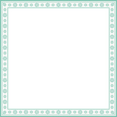 Vintage square frame botanic garden retro abstract pattern border