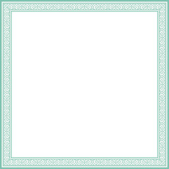 Vintage square frame botanic garden retro abstract pattern border