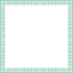 Vintage square frame botanic garden retro abstract pattern border