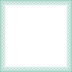 Vintage square frame botanic garden retro abstract pattern border