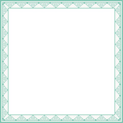 Vintage square frame botanic garden retro abstract pattern border