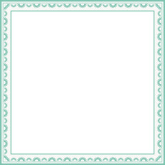 Vintage square frame botanic garden retro abstract pattern border