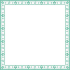 Vintage square frame botanic garden retro abstract pattern border