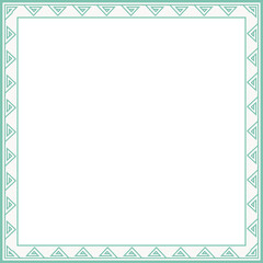 Vintage square frame botanic garden retro abstract pattern border