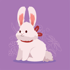 spring rabbit with bow