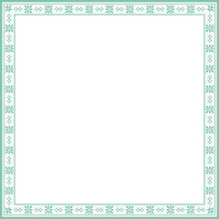 Vintage square frame botanic garden retro abstract pattern border