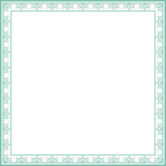 Vintage square frame botanic garden retro abstract pattern border