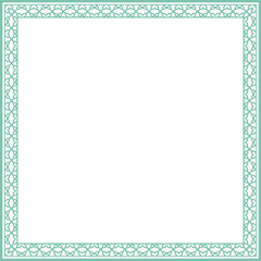 Vintage square frame botanic garden retro abstract pattern border