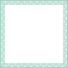Vintage square frame botanic garden retro abstract pattern border