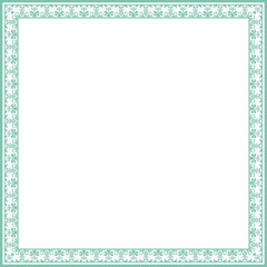Vintage square frame botanic garden retro abstract pattern border