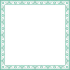 Vintage square frame botanic garden retro abstract pattern border