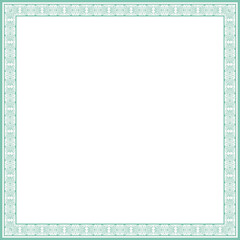 Vintage square frame botanic garden retro abstract pattern border
