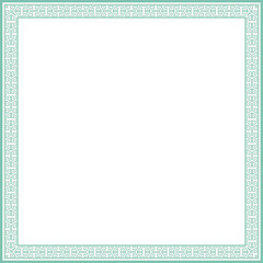 Vintage square frame botanic garden retro abstract pattern border