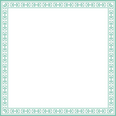 Vintage square frame botanic garden retro abstract pattern border