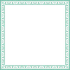Vintage square frame botanic garden retro abstract pattern border