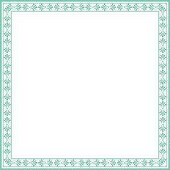Vintage square frame botanic garden retro abstract pattern border