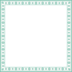 Vintage square frame botanic garden retro abstract pattern border