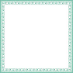 Vintage square frame botanic garden retro abstract pattern border