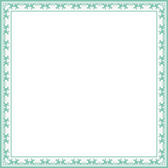 Vintage square frame botanic garden retro abstract pattern border